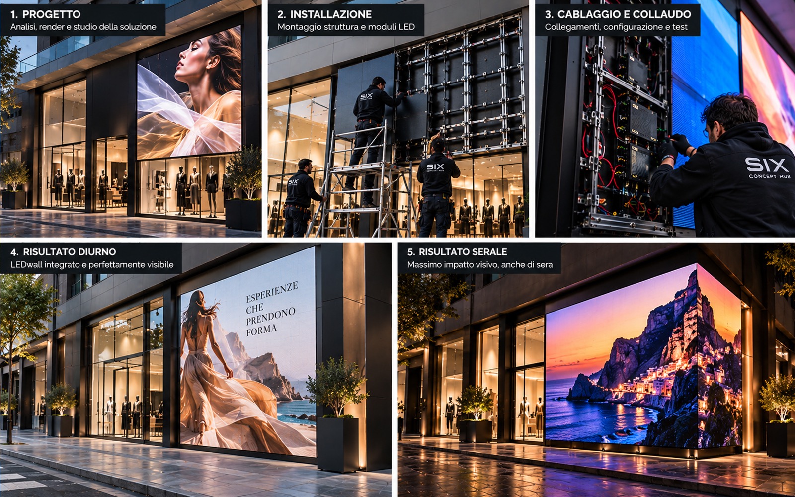 Studio illustrativo LEDwall LEDwall vetrina — installazione