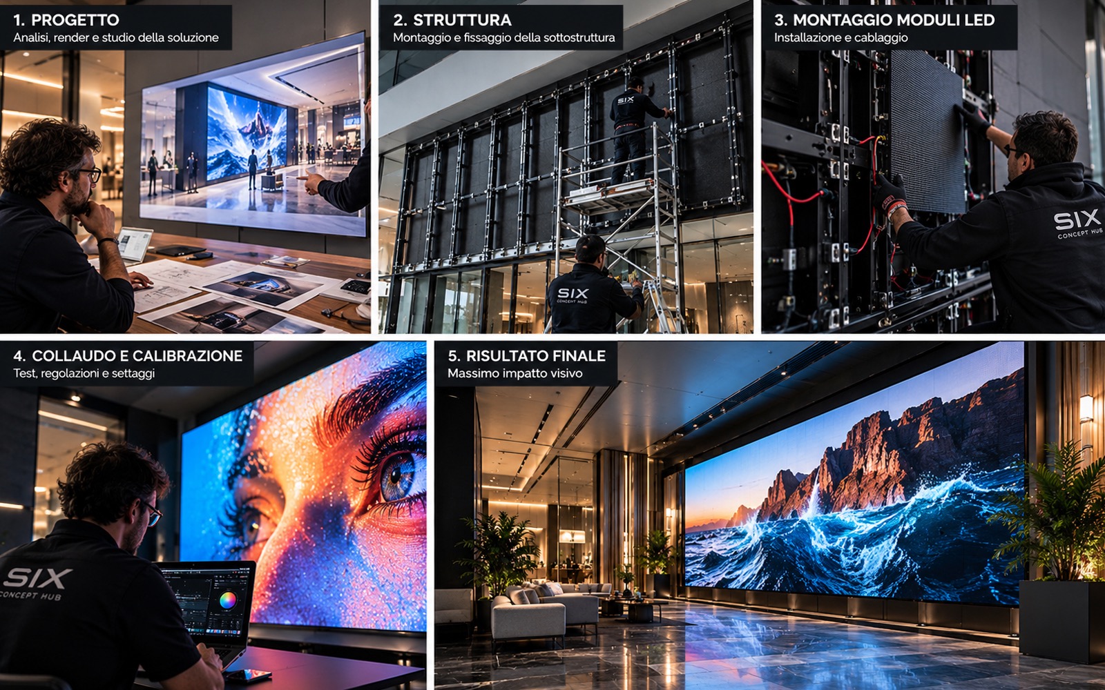 Studio illustrativo LEDwall LEDwall interno — progetto e collaudo