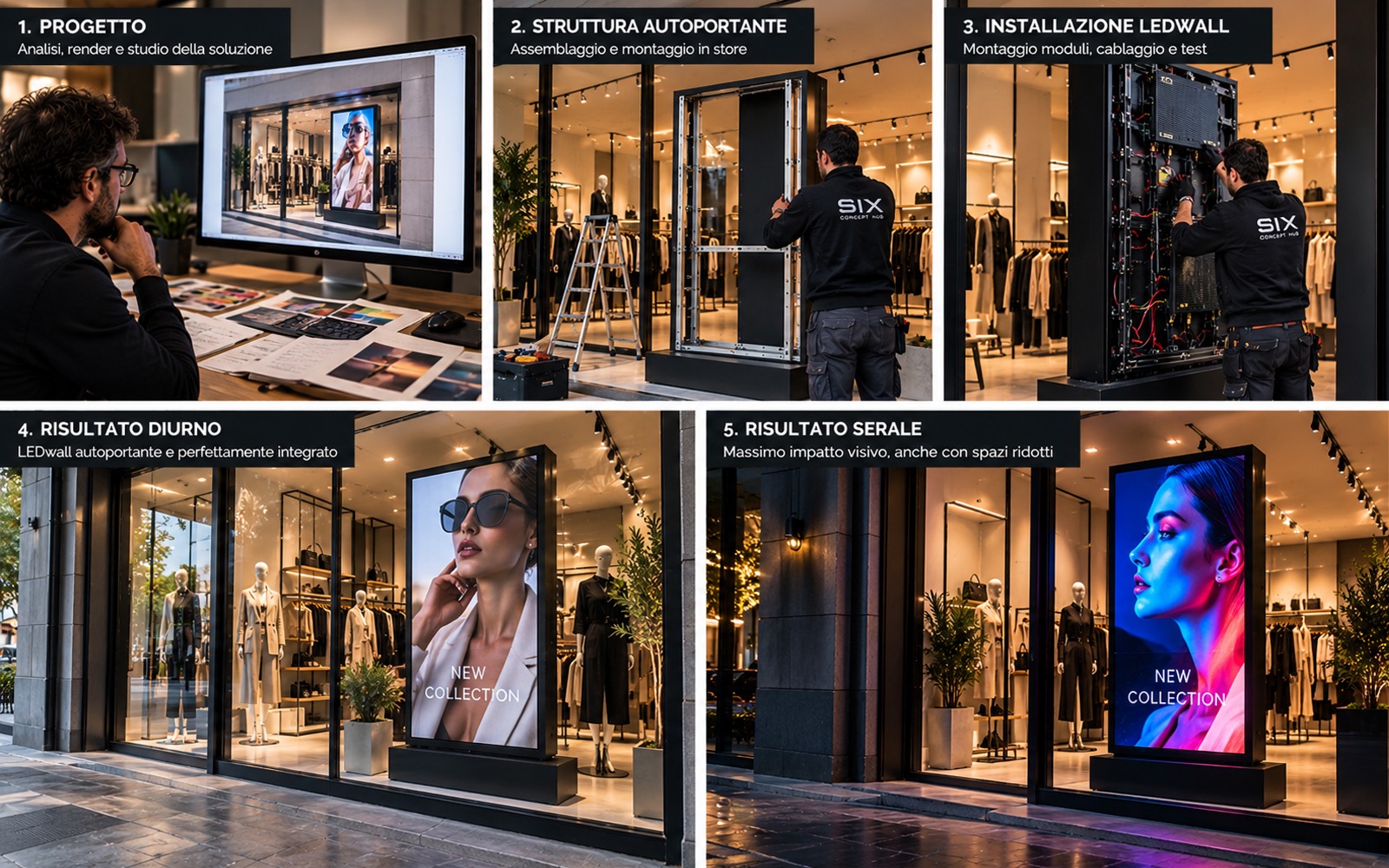Studio illustrativo LEDwall LEDwall autoportante — retail